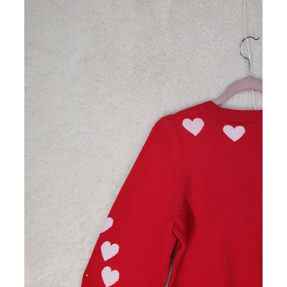 Kaily K Women Sweater Small Red Printed Viscose Blend Long Sleeve Vneck Cardigan - Picture 11 of 16